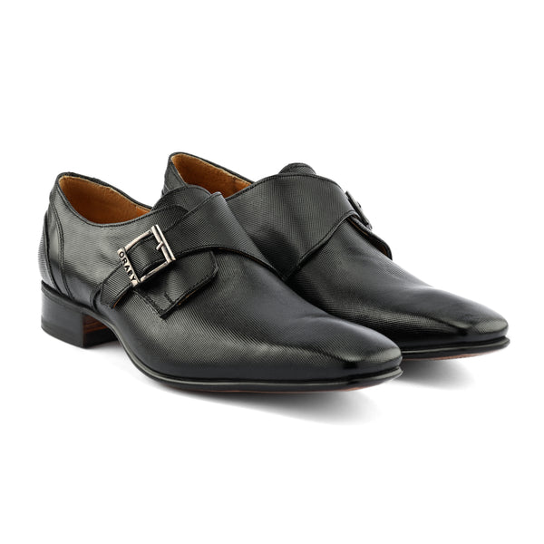 Leather single Monk Strap - Black