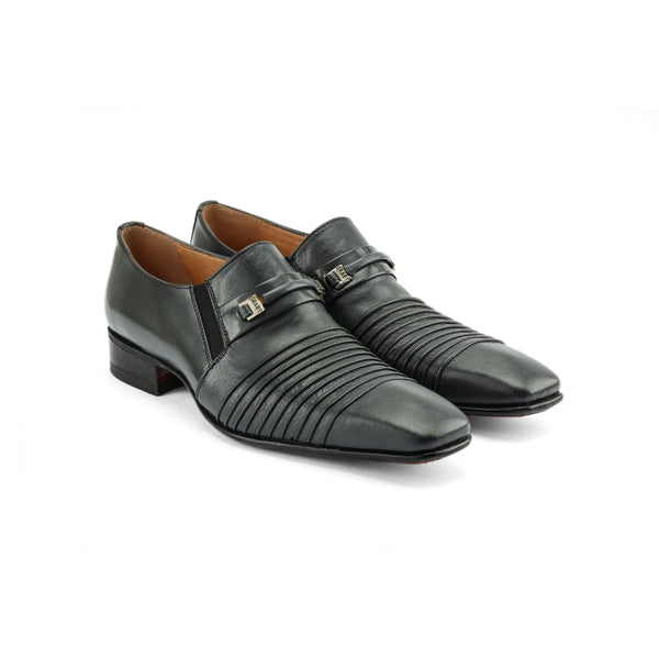Leather Slip On - Gray