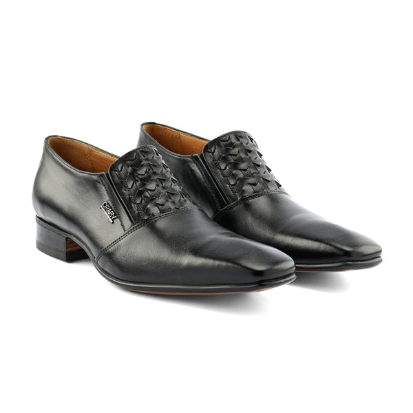 Leather Slip On - Black
