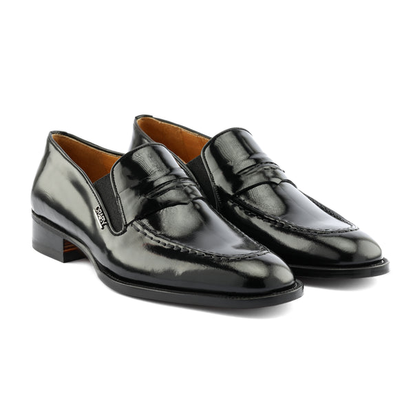 Leather Penny Loafers - Black