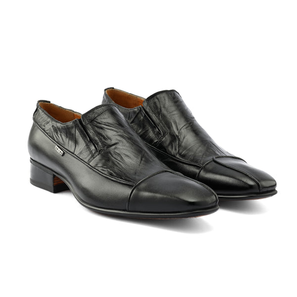 Leather Slip On - Black 