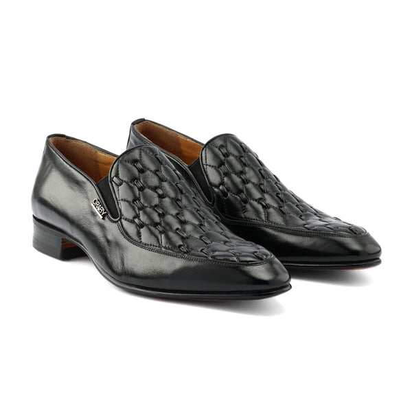 Leather Slip On - Black 