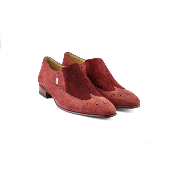 Leather Slip On - Burgundy