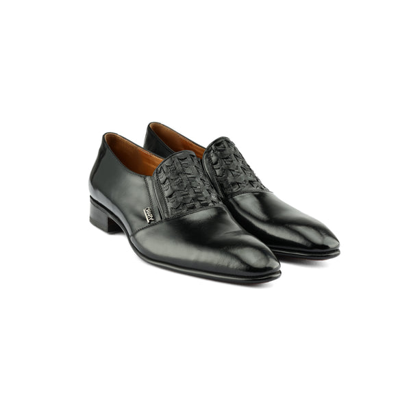 Leather Slip On - Black 