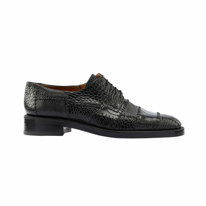 Patched Leather Lace up - Black – Oraby Shoes