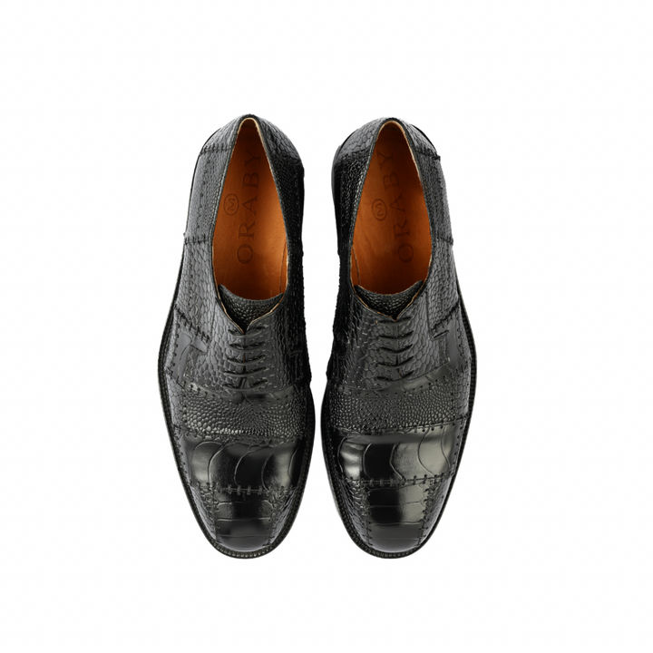 Patched Leather Lace up - Black – Oraby Shoes