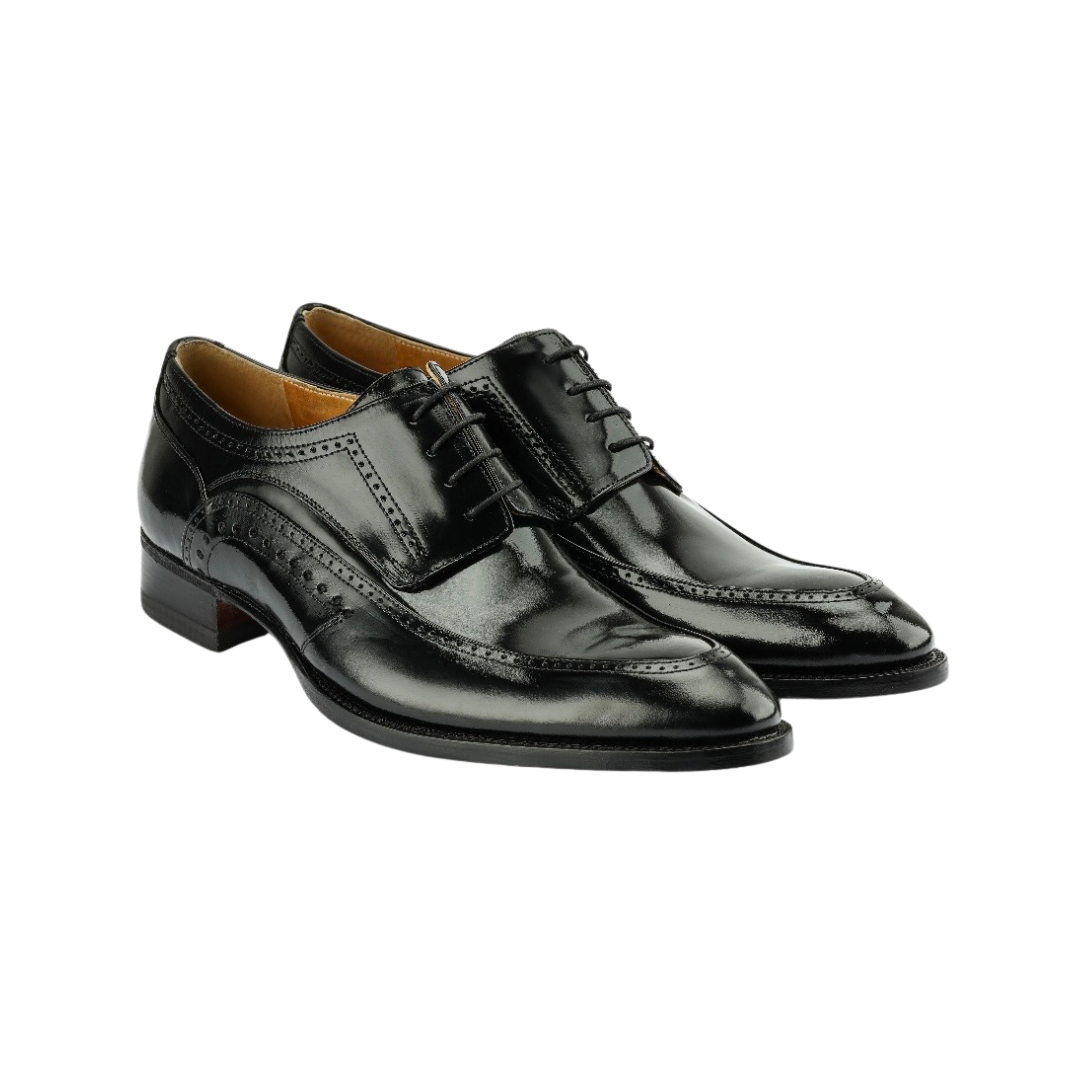 Leather Plain Wing Tip - Black – Oraby Shoes