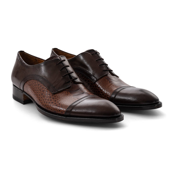 Leather Cap Toe Lace up - Brown